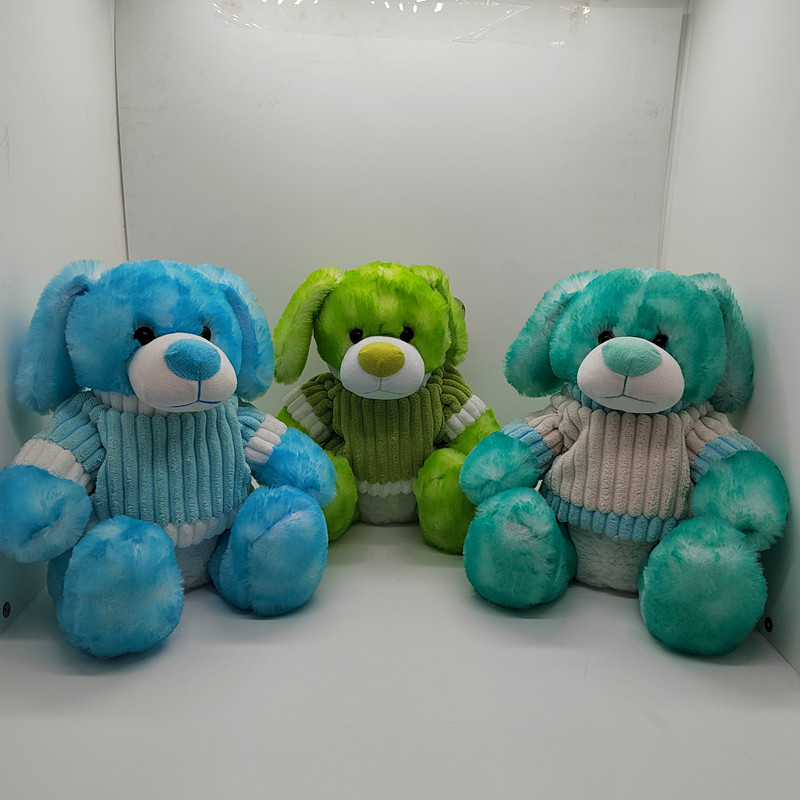 Color tie dyed puppy plush toys (1)