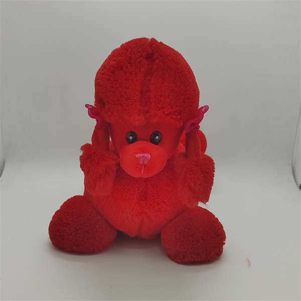 Red poodle plush toy pet dog