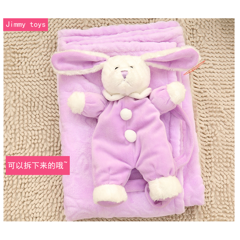 Teddy bear and bunny stuffed plush toy matching blanket (7)